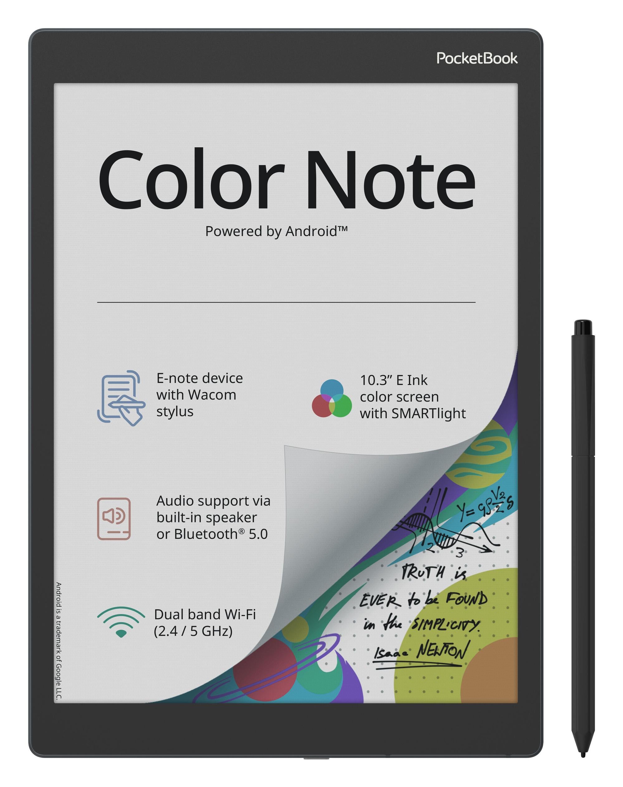 PocketBook eBook reader Color Note (PB1041-1-WW-B) Black, blue XL 26.2 cm (10.3")