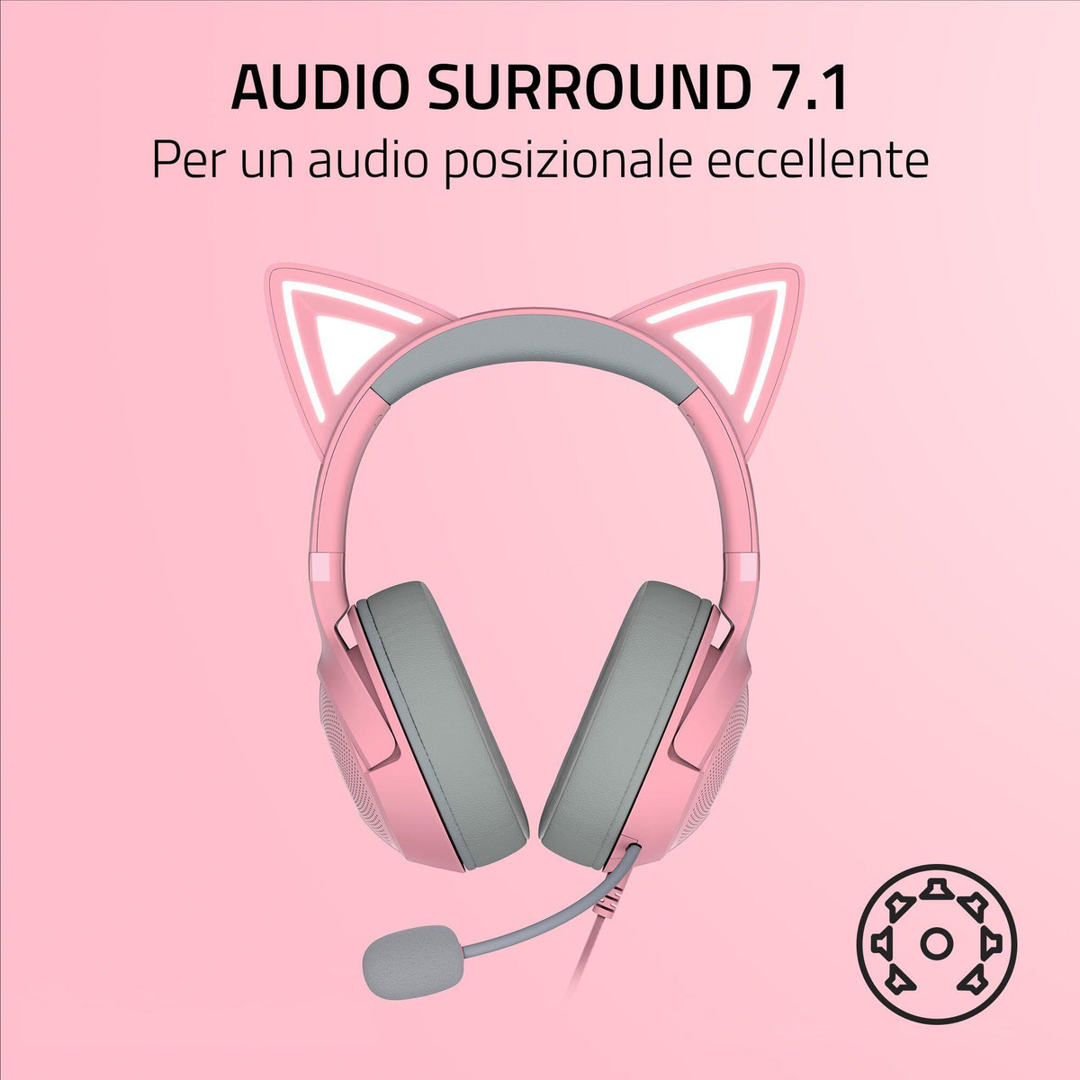 Razer Headset Kraken Kitty V2 (RZ04-04730200-R3M1) Rosé
