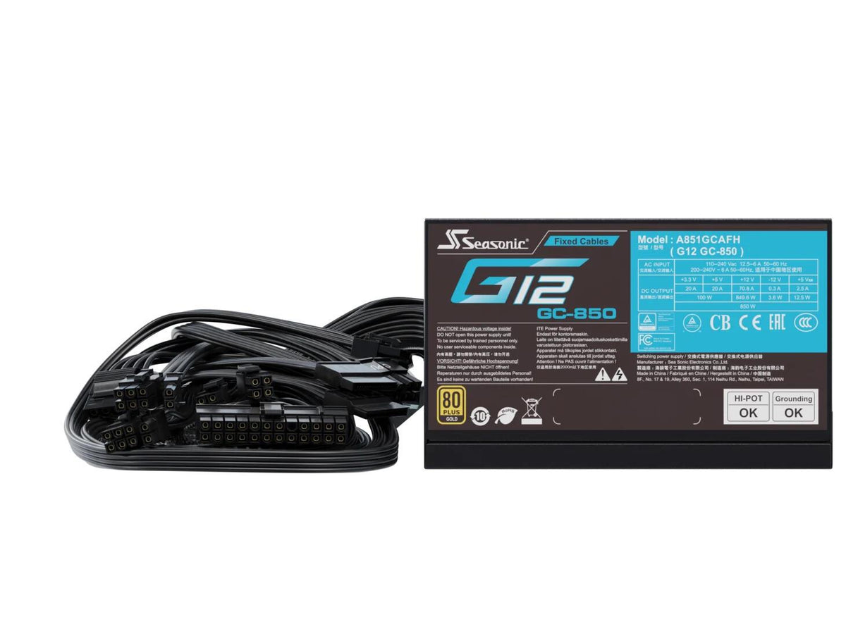 Seasonic PC power supply unit G12 GC-850 (SSP-850RT2) Black