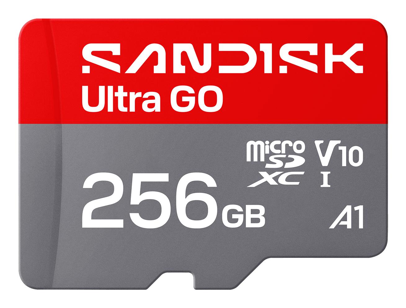 SanDisk Micro SD card Ultra GO 256GB (SDSQUGN-256G-GN6MN) Grey, red