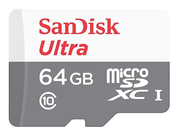 SanDisk Micro SD card Ultra 64GB (SDSQUNR-064G-GN3MN) Grey, white S